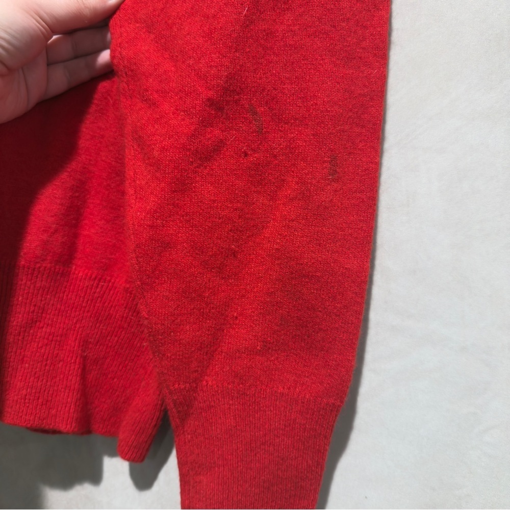 Vintage Red Lambswool Angora Beaded Sweater, S/M, Luxury Floral Embellished Knit - Picture 11 of 12